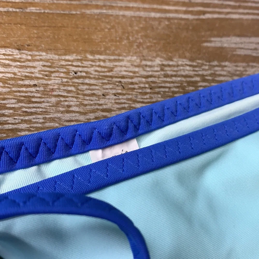 AERIE Blue Green Cheeky Side Tie Bikini Bottom